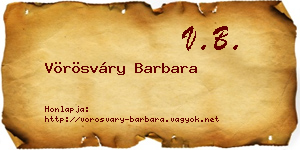 Vörösváry Barbara névjegykártya